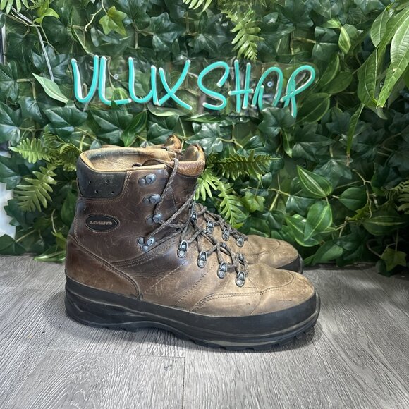 LOWA TREKKER Brown Leather Hiking Boots Men’s size 13 Germany